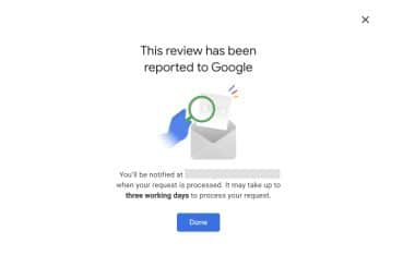 Google review report confirmation 380x234